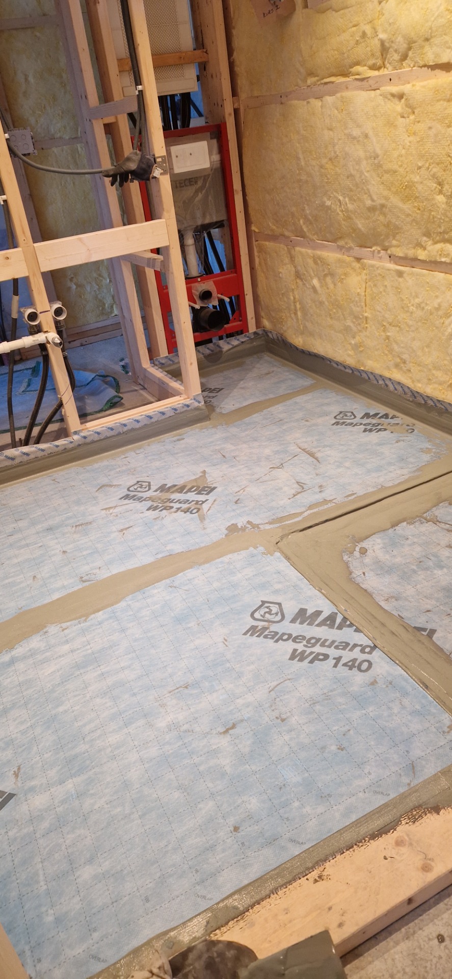 Mapei membran er montert